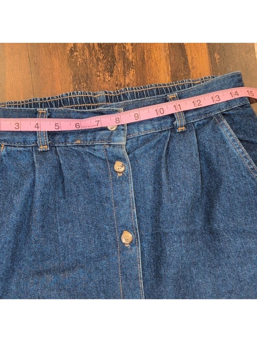 American Profile Jeanswear Midi Skirt, Two side pockets , True Vintage, size 12 - Picture 5 of 7